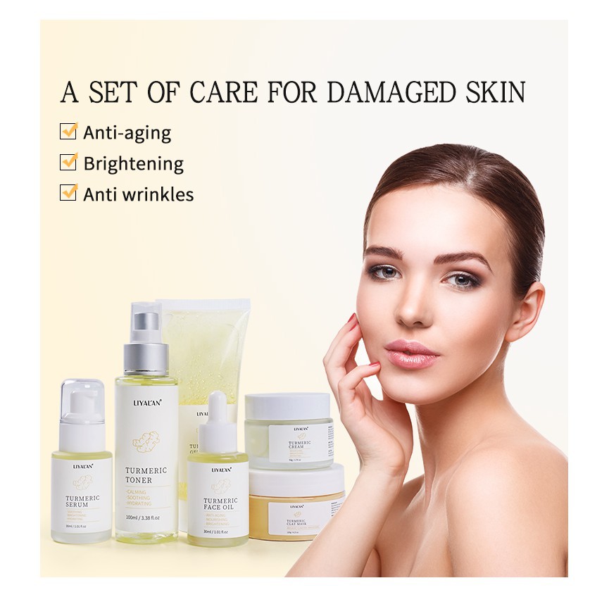 Ảnh Set mỹ phẩm chăm sóc da LIYALAN tinh chất nghệ loại bỏ mụn dưỡng trắng hiệu quả 2