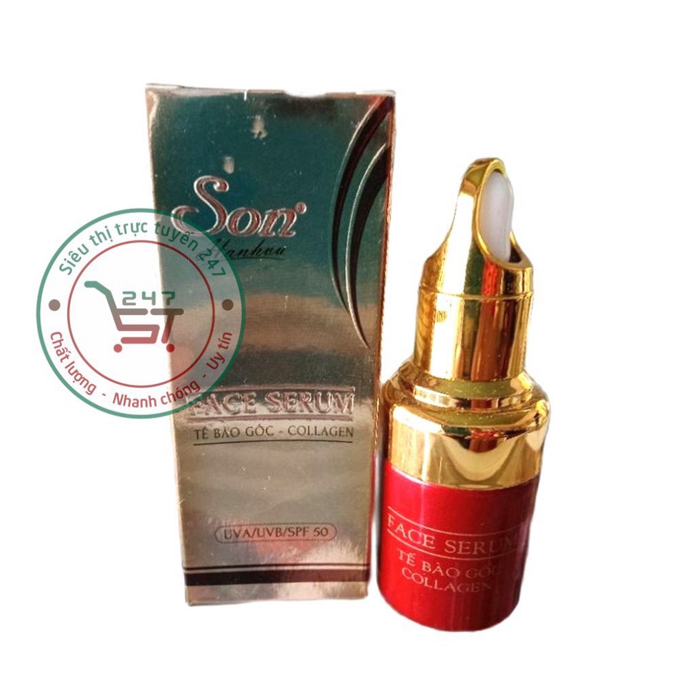 Serum dưỡng Trắng da mặt dưỡng Ẩm ngừa Lão hóa mờ Thâm Se khít lỗ chân lông SON nhau thai cừu collagen 20g (Vàng)