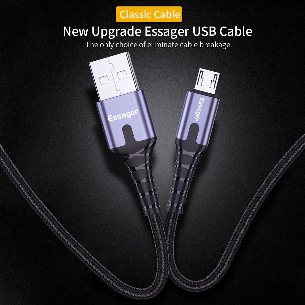 Ảnh Cáp sạc nhanh có đèn LED Essager Micro Type C USB dành Cho điện thoại Samsung Xiaom 2