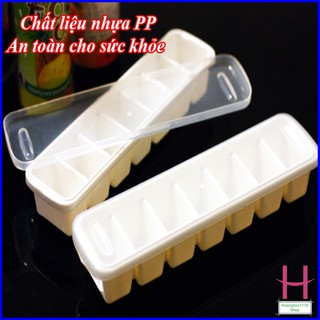 Khay đá 7 viên - khay trữ đông - đồ ăn dặm có nắp đậy Song Long Plastic { H }