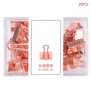 Yoo 25 chiếc hộp Hoa Hồng Vàng Chất Kết Dính Kẹp Tin Nhắn Vé Giấy Kẹp Giá Đỡ Dụng Cụ Tổ Chức