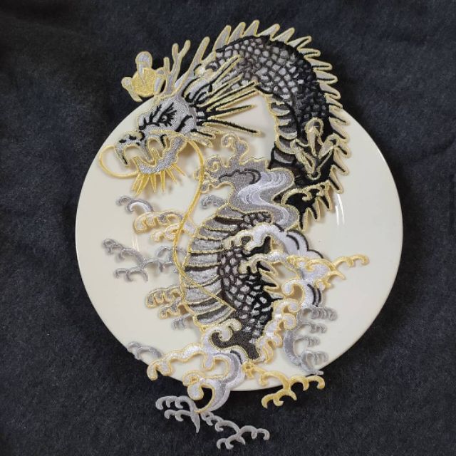 Sticker ủi thêu logo ủi patch ủi vải thêu rồng cao cấp | Shopee Việt Nam