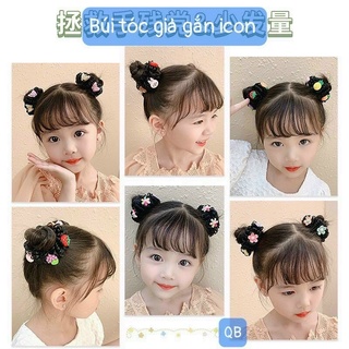 Set 2 búi tóc đính charm tạo kiểu cho bé
