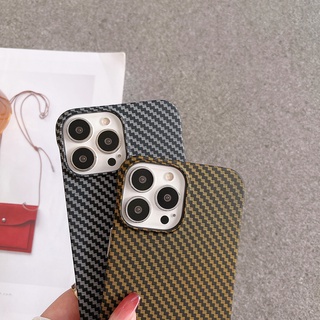 Ốp Điện Thoại Kết Cấu Sợi Carbon Mỏng Không Khung Cho iPhone 16 15 14 13 12 Mini 11 12 13 Pro XS Max XR X 8 7 Plus Ốp Lưng Nhựa Cứng K01