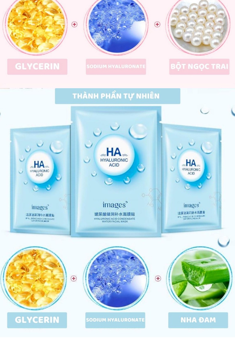 Mặt nạ HA IMAGES hyaluronic acid facial mask Dưỡng ẩm cấp nước phục hồi ...
