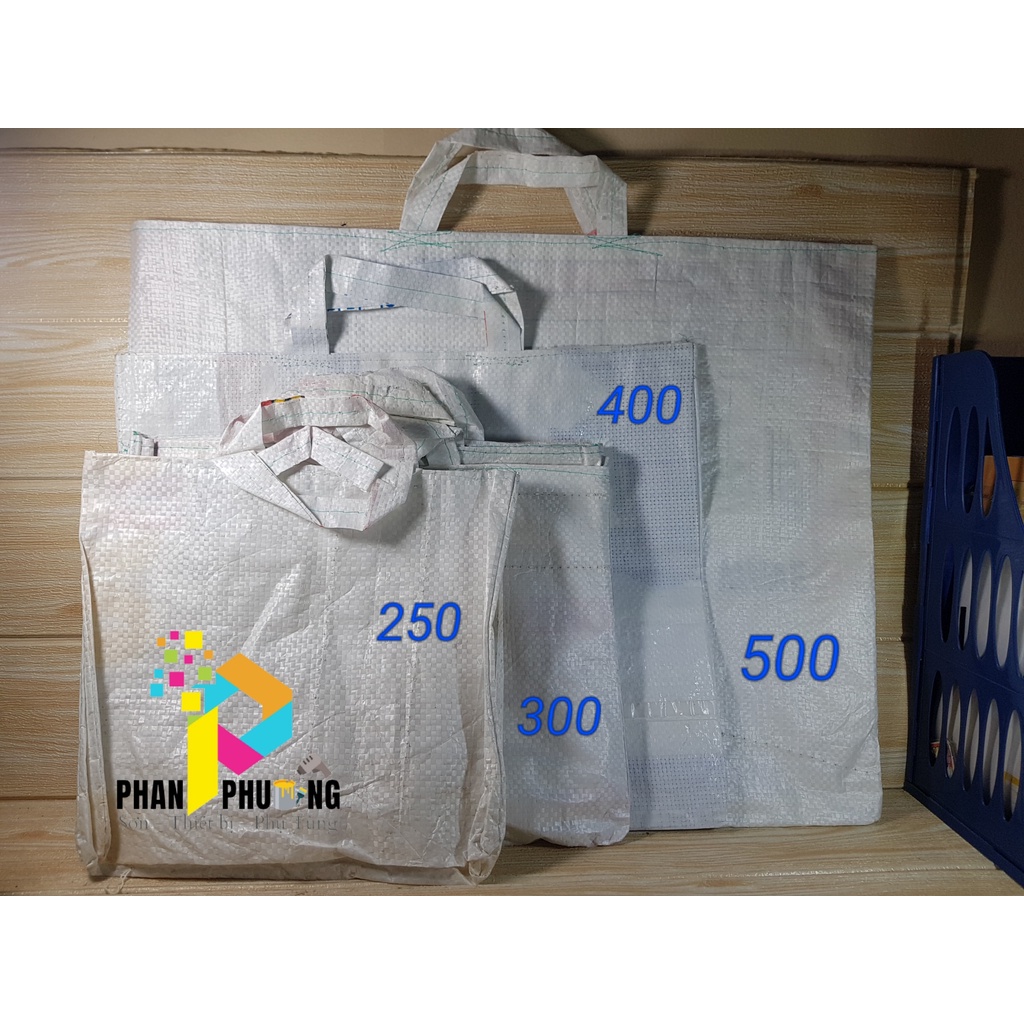 COMBO 10 TÚI XÁCH BAO TẢI TRẮNG/ GIỎ XÁCH/ TÚI BAO TẢI DỨA SIZE 250/300/400/500/800mm