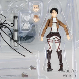 Anime Tấn Công Titan Eren Jaeger Mikasa Levi Rivaille Ackerman Figma 203 207 213 PVC Nhân Vật Hành Động