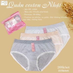 Quần coton Nhật cao cấp MB có giãn kháng khuẩn. Sét 3 cái mã 8868