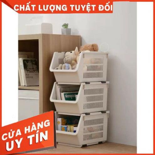 Kệ Xếp 4 Tầng Đa Năng Có Bánh Xe, Chồng Tầng Tùy Ý kệ xếp tầng nhựa Việt Nhật aladanh-net-vn