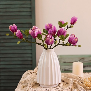 Hoa giả - Hoa Mộc Lan cành dài 65cm gồm 4 bông trang trí nhà cửa đẹp, sang trọng, thanh lịch