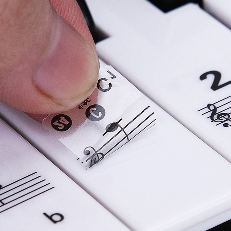 Miếng Dán Đàn Piano Màu Mon Cho 54 61 88 Phím Phím Ghi Chú Nhãn Dành Cho Người Mới Bắt Đầu Trong Suốt Và Có Thể Tháo Rời