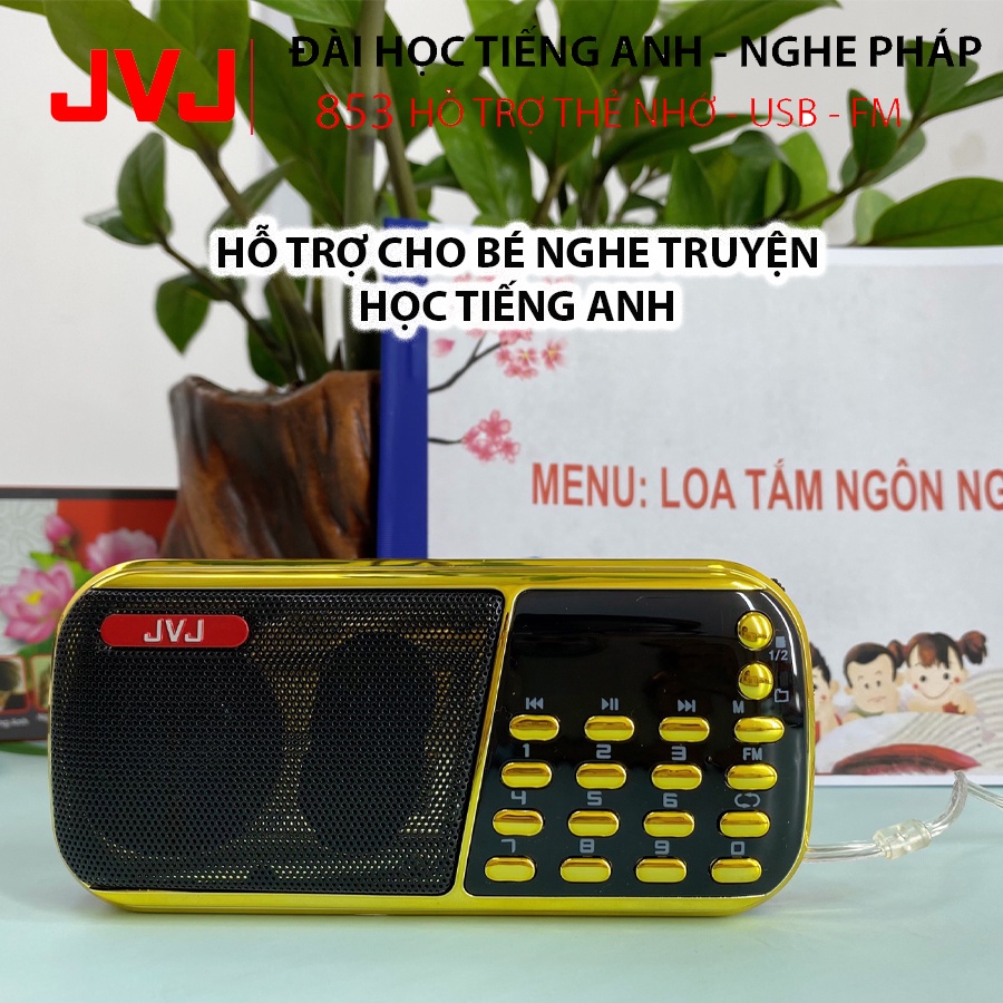 Ảnh Loa đài JVJ J-853 3 pin siêu khỏe,đài FM,hỗ trợ thẻ nhớ, USB, học tiếng anh,nghe pháp 3