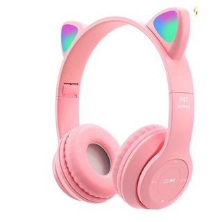 Tai Nghe Chụp Tai Siêu Sáng Hình Tai Mèo Phát Sáng Dễ Thương p47 Pin Siêu Sáng deerlu01