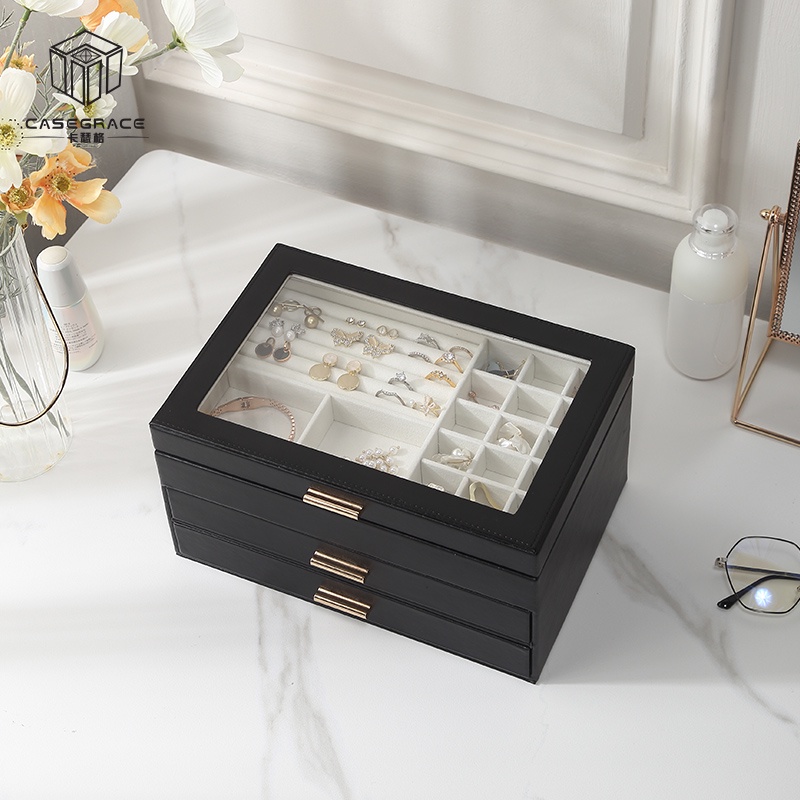 Hộp trang sức cỡ lớn CASEGRACE chống bụi bẩn đựng đồng hồ/trang sức tiện lợi