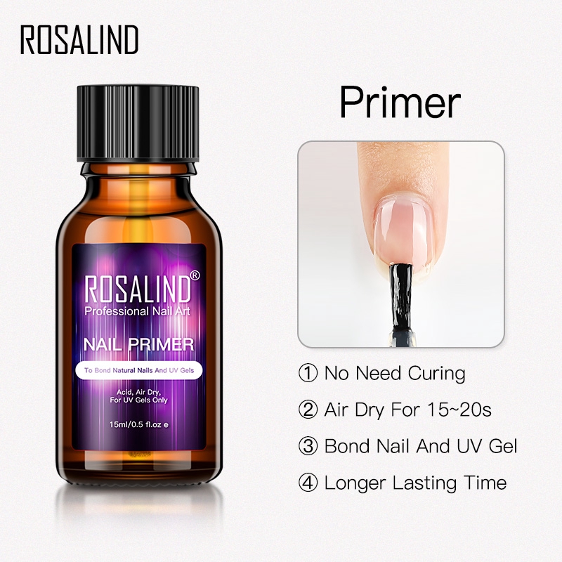 Ảnh Rosalind Nail Dehydrator Primer Air Dry Bright Cho Nail Art Design LED / Đèn UV 3