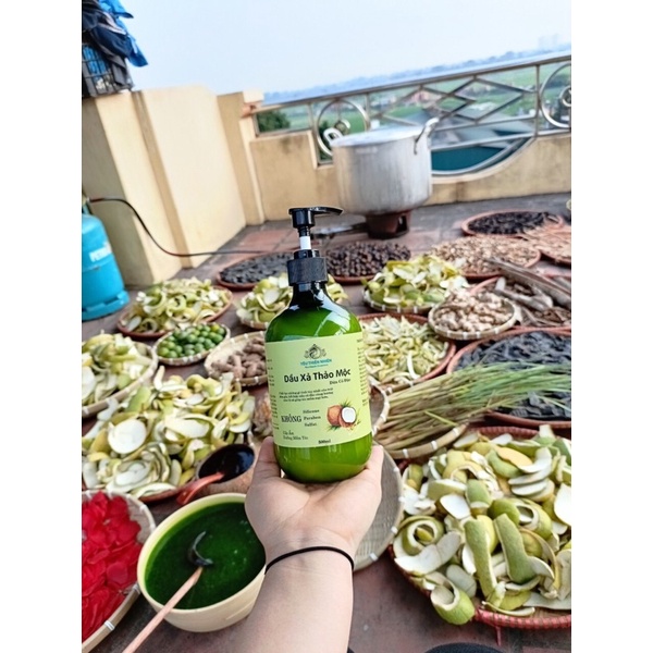 Dầu Gội Bồ Kết Thảo Dược Cô Đặc HandMade 500ML Giúp Sạch Gàu, Giảm Ngứa, Mọc Tóc Hiệu Quả 🔸 Anna Home