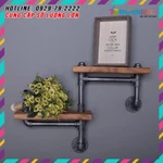 [GIÁ GỐC] kệ gỗ treo tường 2 tầng kệ sách decor bằng ống săt bền đẹp trang trí nhà và quán cafe sáng tạo TRENDDECOR.vn — ảnh 4