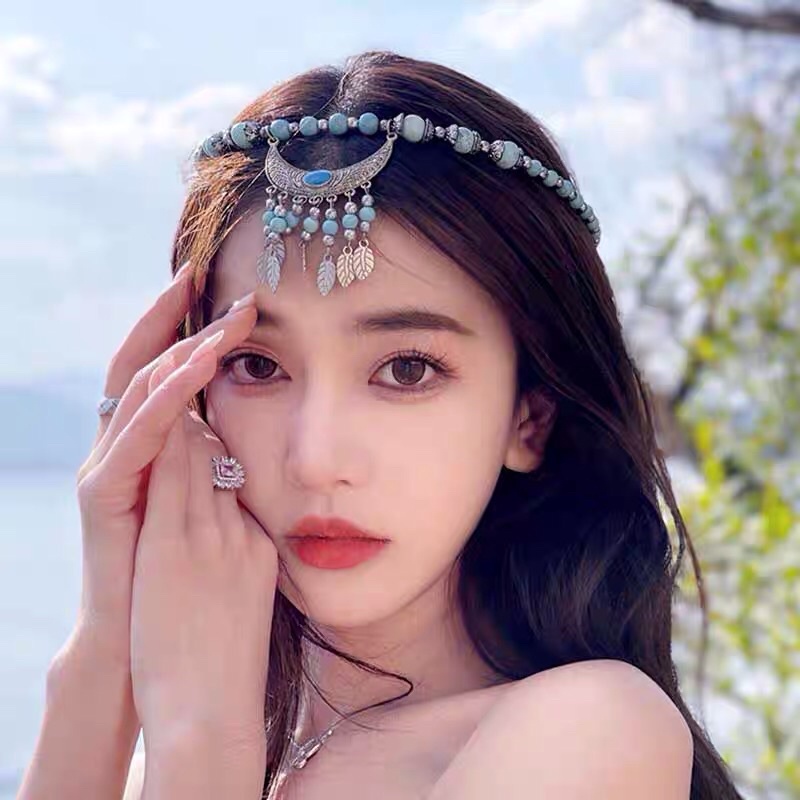 Vòng cài đầu chụp ảnh cosplay thời trang nữ Màu xanh