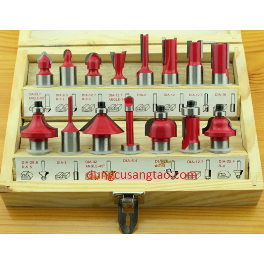 Mũi phay gỗ - Router trục 6.35mm (trọn bộ 12 mũi / 15 mũi) | Shopee ...