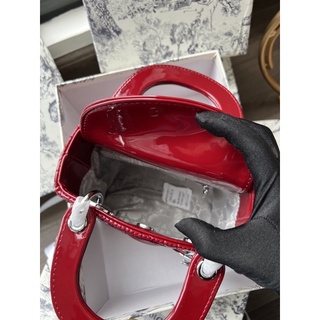 Túi xách nữ lady 3 ô da bóng tag bạc size 17