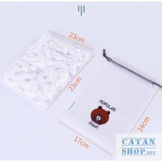Set 100 màng bọc thực phẩm túi gấu  có chun bọc đồ ăn co giãn tái sử dụng nhiều lần GD435-MangBocTP