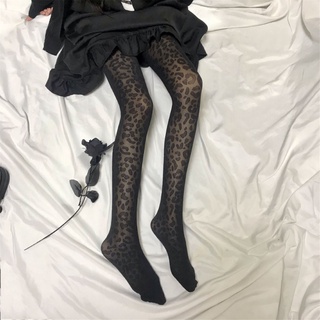 Vipdeal1 Quần Tất Đen Mỏng Họa Tiết Da Báo harajuku Nhật Bản Cho Nữ
