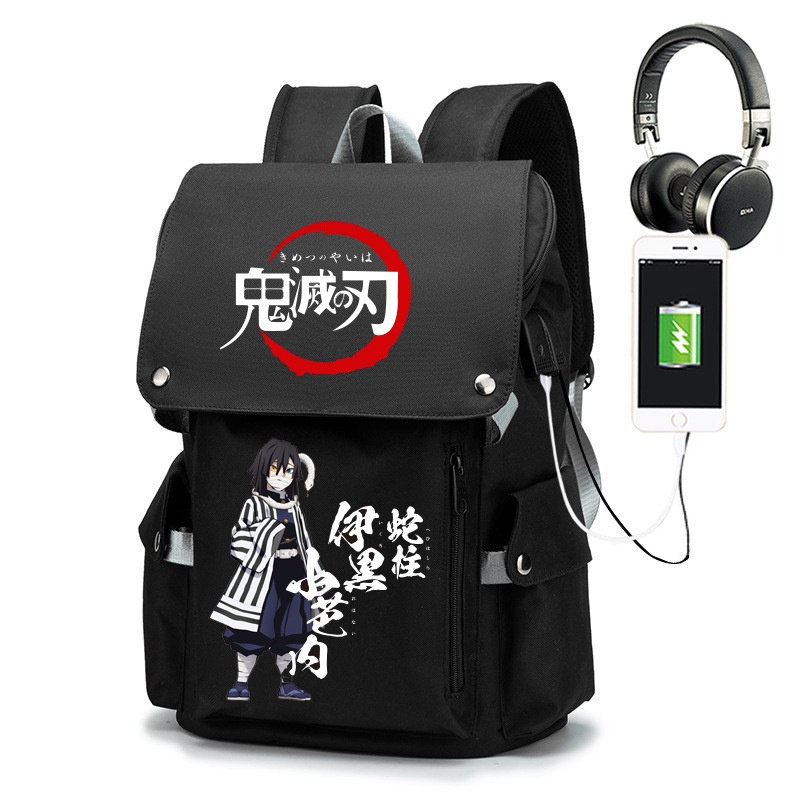 YT2 Demon Slayer Kamado Tanjirou Ba lô chống trộm Schoolbag Sinh viên Oxford vải chống mài mòn túi nam TY2