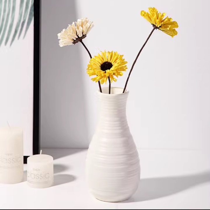 Bình Hoa Nhựa Decor Giả Gốm Cao Cấp, Lọ Cắm Hoa Để Bàn Cắm Hoa Kẽm Nhung, Hoa Giả, Hoa Thật Trang Trí Nhà Cửa