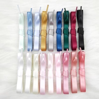 1 Cặp Dây Buộc Giày Thể Thao Bằng Lụa Satin Thắt Dây Ruy Băng Dài 1CM Cho Nam Nữ