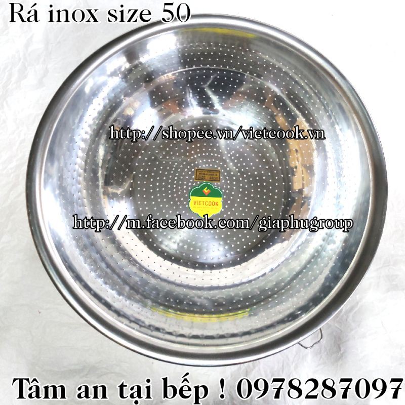 [CHÍNH HÃNG] Rá inox size 50 cm Vietcook loại dầy, rá, rổ inox vo gạo ...