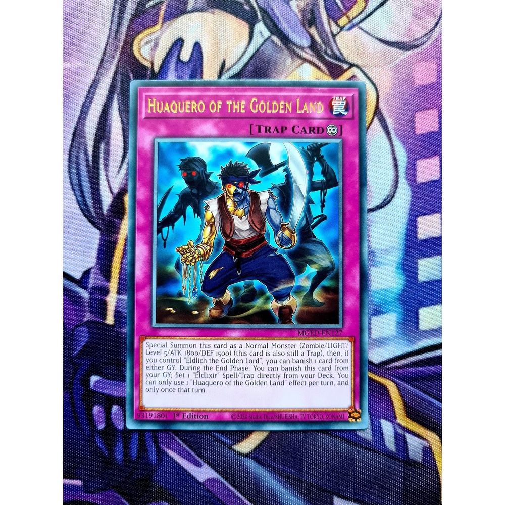 Yu-Gi-Oh! Karte 'Conquistador Of The Golden Land' – MGED-EN054, Premium Gold Rare, 1. Edition