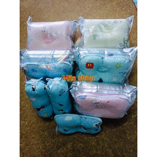 Bộ chẹn sơ sinh - gối chặn cho bé vải xô Nhật mềm mịn chống méo bẹp đầu, chống giật mình