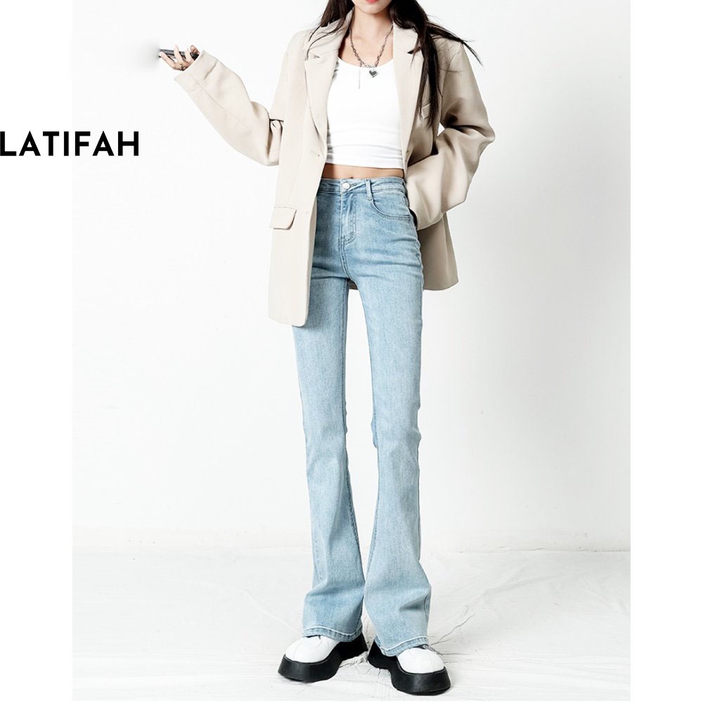 Quần jeans nữ ống loe co giãn LATIFAH QD046 trẻ trung năng động ulzzang phong cách hàn quốc spe