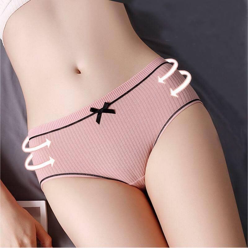 Quần lót nữ gân tăm kháng khuẩn khử mùi, quần chíp nữ đính nơ sexy quyến rũ LANIXA L803