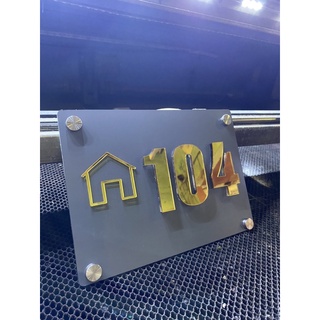 Số nhà alu ghi sần, số nổi mica gương cao cấp