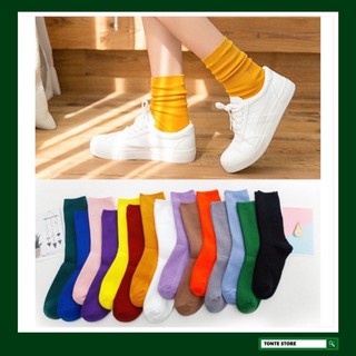 Tất Nữ Nhún Cổ Cao Phong Cách Vintage Hàn Quốc TATUNI06
