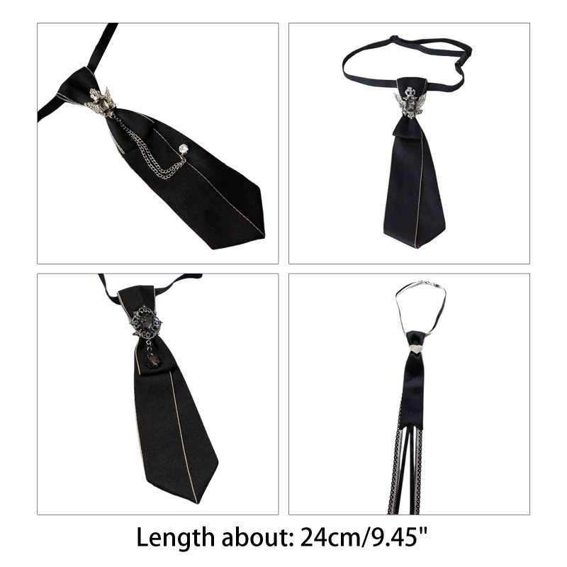 Kikin Nam Nữ Bé Trai Vintage Có Thể Điều Chỉnh Cà Vạt Gothic Steampunk Cho Kim Cương Giả Dây Kim Loại Dây Buộc Pre-Tied Sang Trọng Decorat