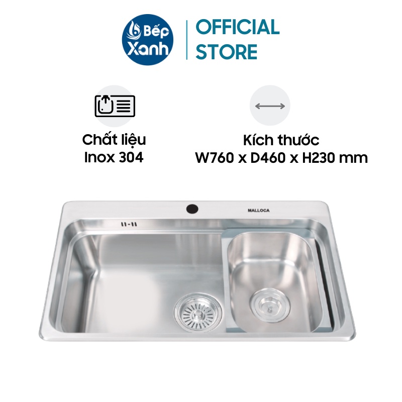 [FREESHIP HCM] Chậu Rửa Chén Malloca MS 1022D - Chất Liệu Inox 304 ...