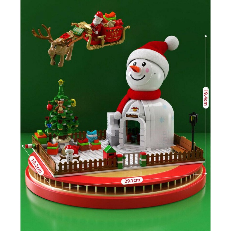 SEMBO Blocks Christmas 601156 Snowman House with lights - My