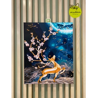 Tranh tô màu số hóa Madoca có khung 40x50cm mã 947, 948