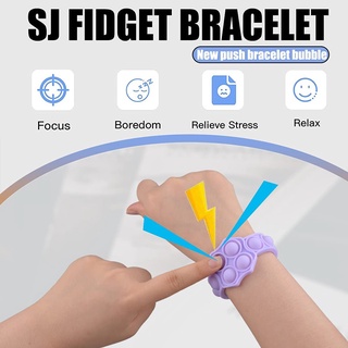 Unisex Vòng Tay Đồ Chơi Pop It Vòng Tay Dây Buộc Thuốc Nhuộm Chuột Tiên Phong Vòng Tay Pop It Đồng Hồ Bong Bóng Xếp Hình