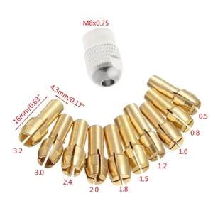 Set 10 đầu kẹp mũi khoan kích thước 0.5-3.2mm 4.3mm
