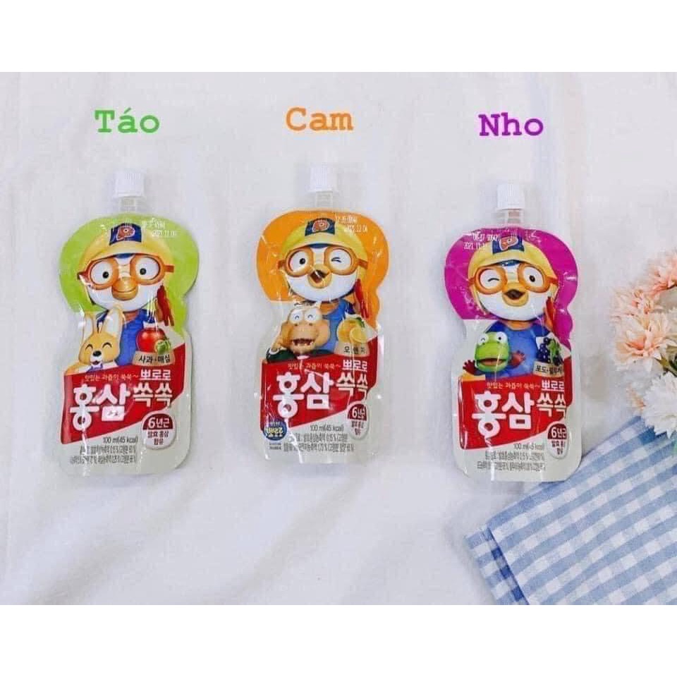 Nước hồng sâm trái cây pororo đủ vị cho bé 100ml [ Date Mới Nhất ] - hanzo2009