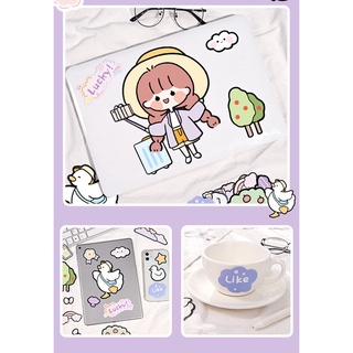 Sticker cỡ lớn kiểu cute cô bé gấu con anime hoạt hình đáng yêu dán mũ bảo hiểm bàn học vali trang trí sổ tay ST69