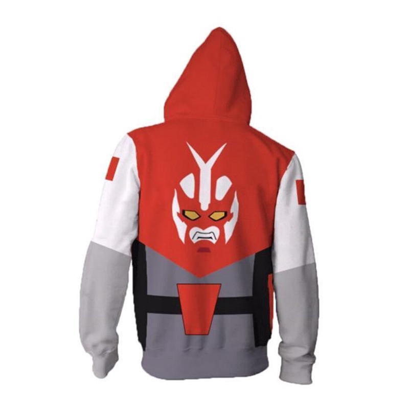 Cybercop Dây Kéo Áo Khoác Anime Áo Len 3D Áo Khoác Ngoài