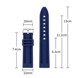 Dây Đeo Đồng Hồ Thể Thao Bằng Cao Su Silicon Mềm Chống Thấm Nước Dài 18/20/22/24mm
