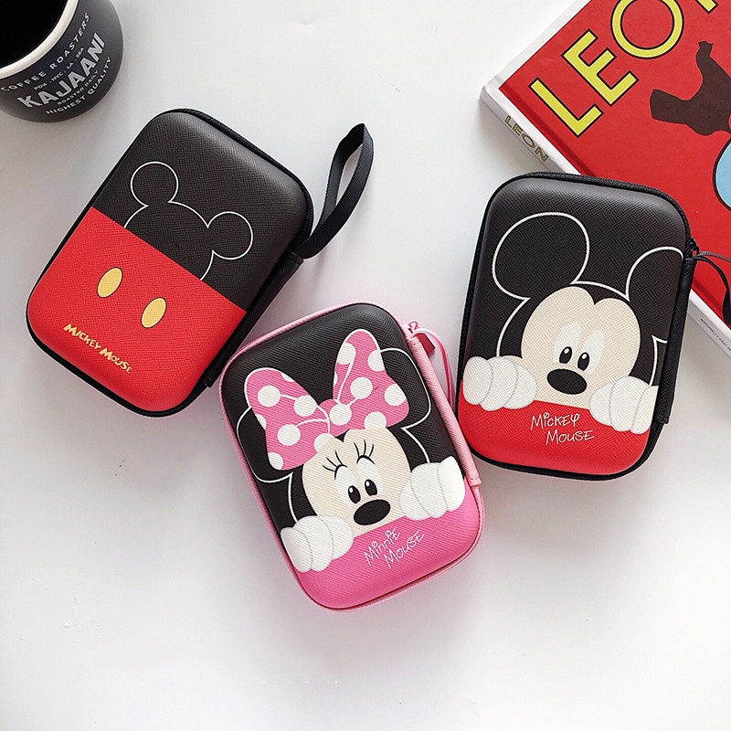 Ví đa năng Mini Hand Carry Túi Zipper Túi đựng tiền xu Chìa khóa dễ thương Mickey Minnie