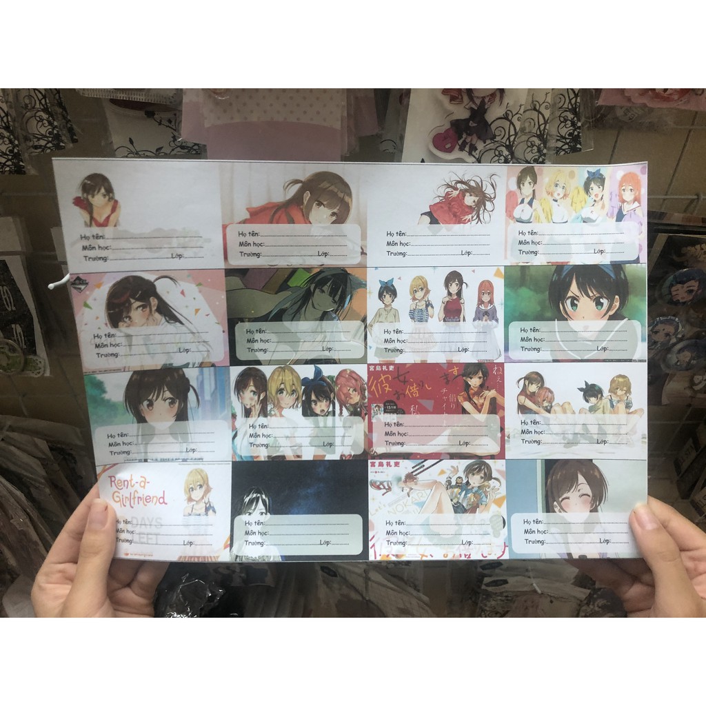 Bộ 20 nhãn vở Anime (Nhiều Mẫu) 3-Haikyuu,Yahari ore Seishun,Code Geass ...