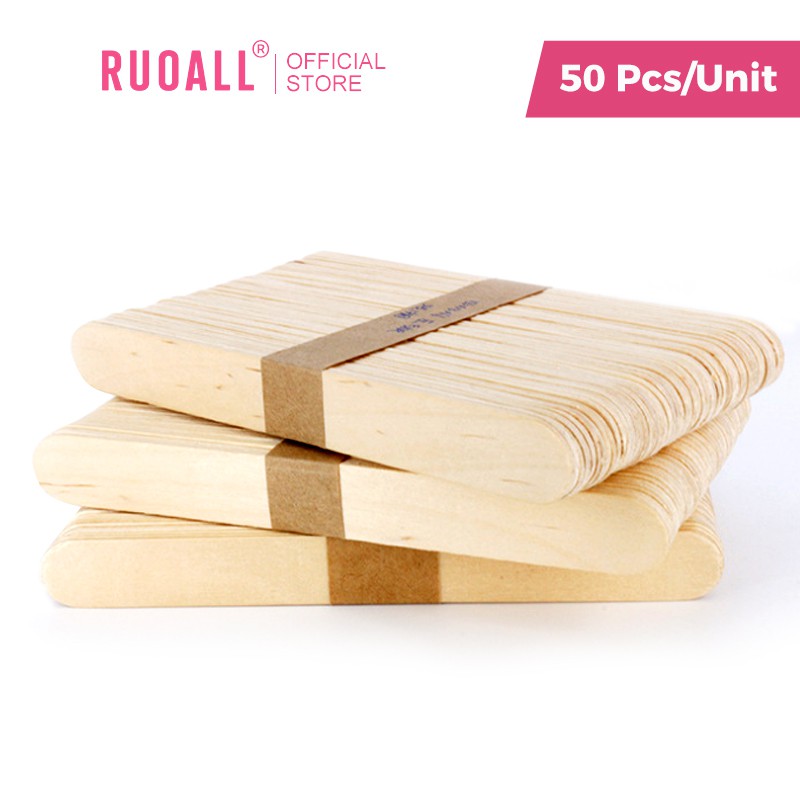 Ảnh Set 50 Que Gỗ RUOALL Bôi Sáp Tẩy Lông Dùng Một Lần 1