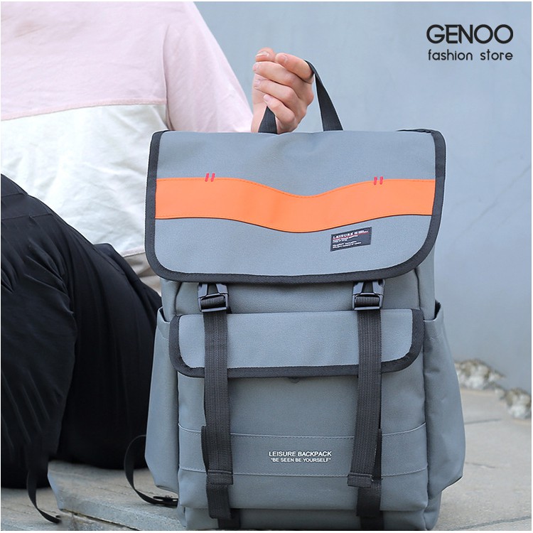 Balo Nam Vải Chống Nước Cao Cấp Balo, Cặp Đi Học Cực Chất Có Dải Phản Quang GN0019 - GENBAG